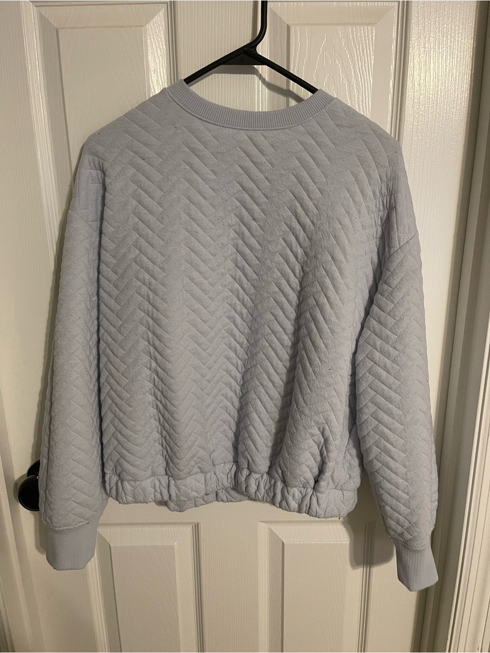 a new day Powder Blue Quilted Crewneck Sweater